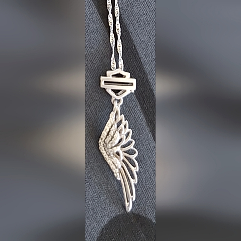 Harley Davidson Sterling Wing Necklace